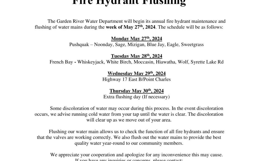 Fire Hydrant Flushing for GRFN