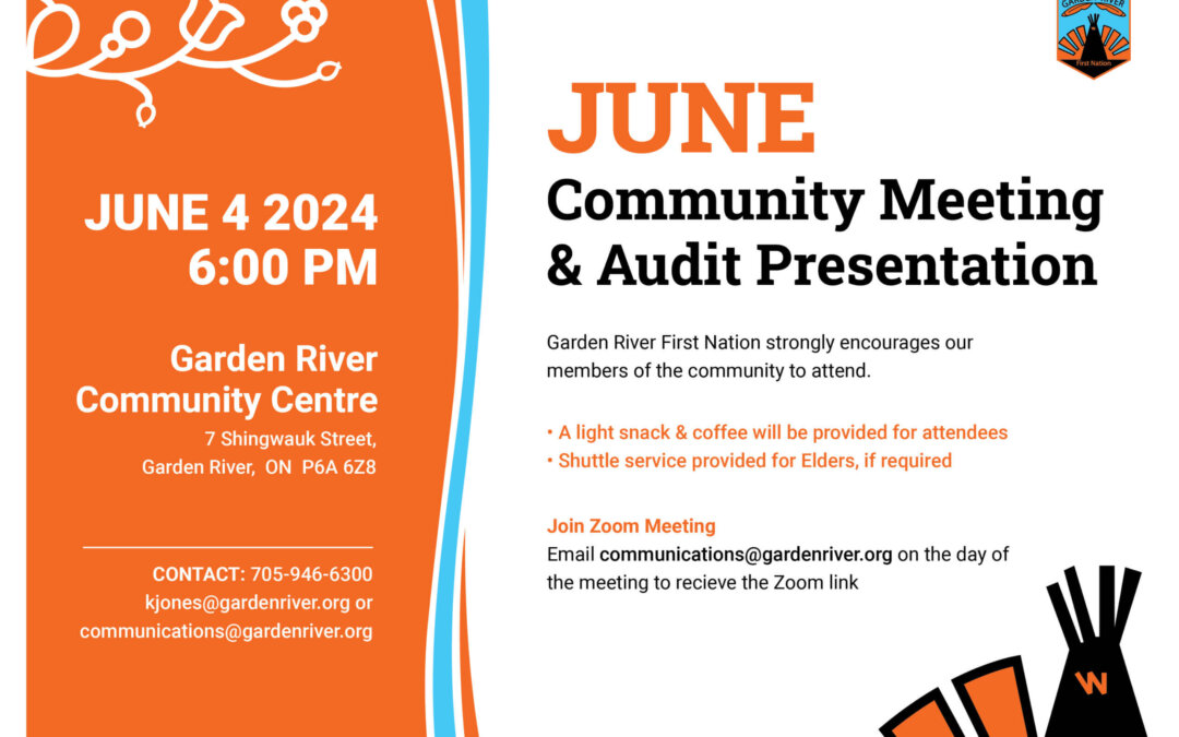 June 4 Community General Meeting.