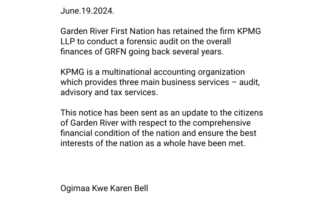 GRFN Calls for full forensic audit.