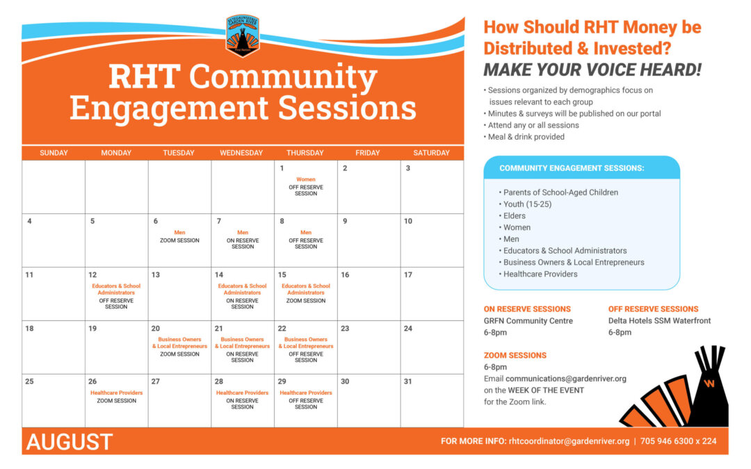 RHT Community Engagement Events for August.